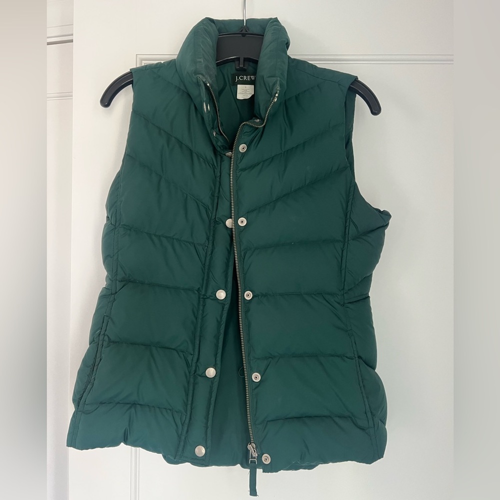 J. Crew Women's Dark Green Quilted Vest